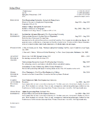 latex resume templates professional